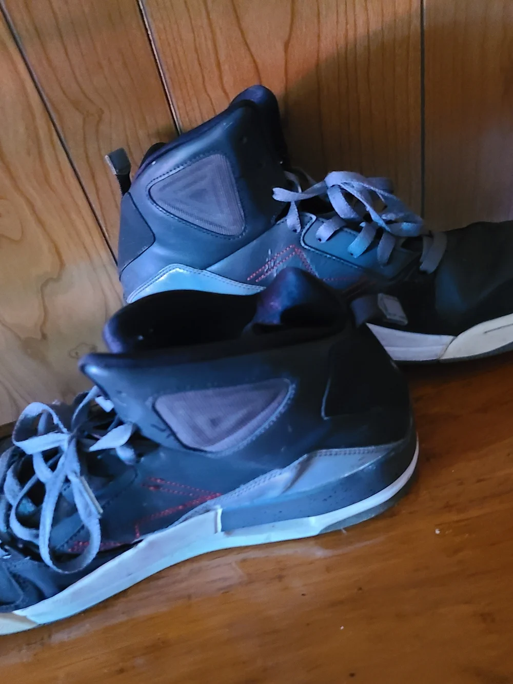 Jordan Black and Gray Men's High-Top Sneakers